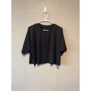 Papaya Active‎ Cropped T-Shirt Black Athleisure Top Short Sleeve Womens M